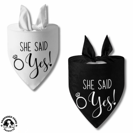 She Said Yes - Dog Engagement Dog Bandana