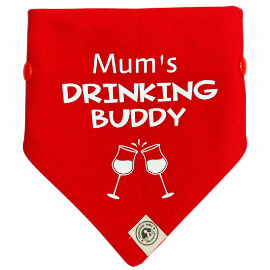 red dog bandana mums drinking buddy funny dog bandana australia wine dog accessory